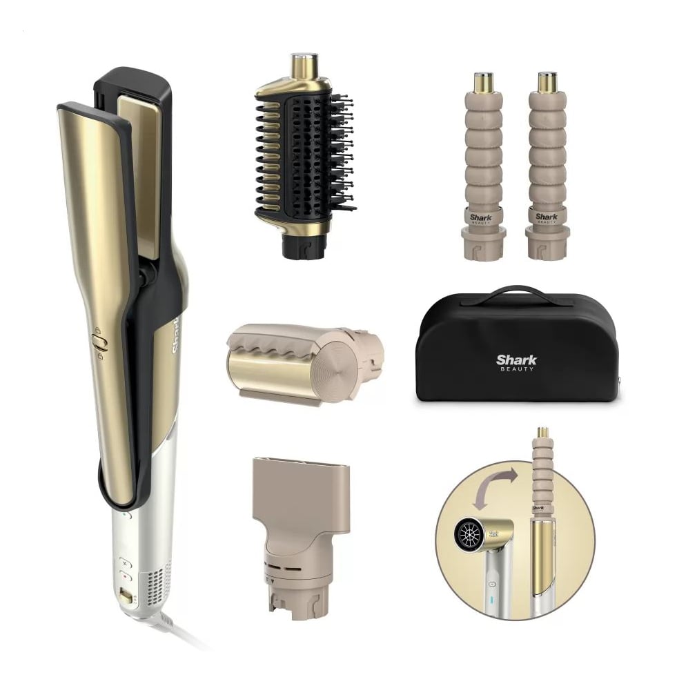 Стайлер для волосся Shark Glam Sleek Straight Waves &amp; Curls Multi-Styler золотистий (HD6051SEU)